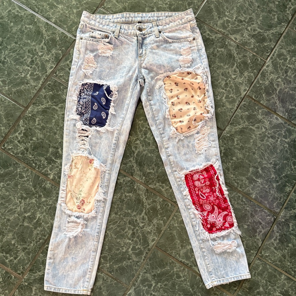 CARMAR Made in USA 100% Cotton, 27,  Denim Jean, 4 Patches, 30” Inseam, 33”waist